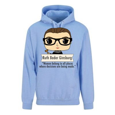 Ruth Bader Ginsburg Cute Cartoon Quote Unisex Surf Hoodie