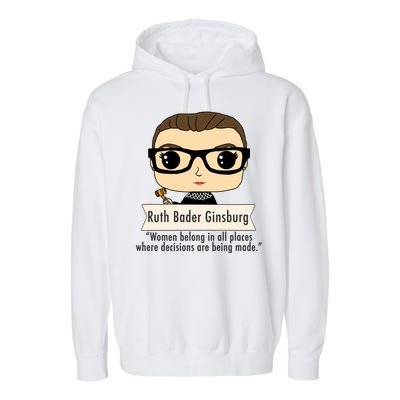 Ruth Bader Ginsburg Cute Cartoon Quote Garment-Dyed Fleece Hoodie