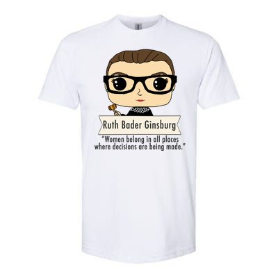 Ruth Bader Ginsburg Cute Cartoon Quote Softstyle CVC T-Shirt