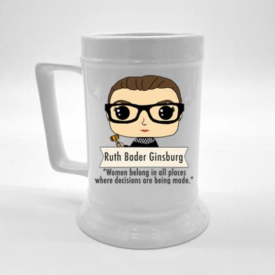 Ruth Bader Ginsburg Cute Cartoon Quote Beer Stein