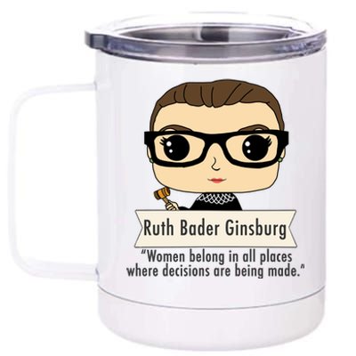 Ruth Bader Ginsburg Cute Cartoon Quote 12 oz Stainless Steel Tumbler Cup