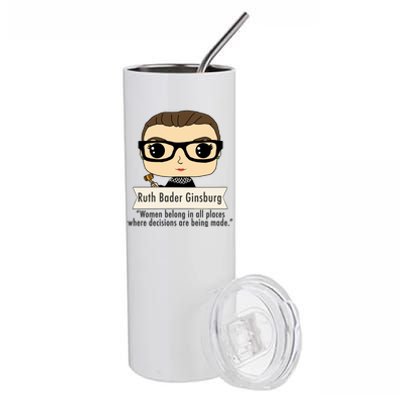 Ruth Bader Ginsburg Cute Cartoon Quote Stainless Steel Tumbler