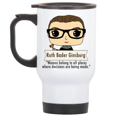 Ruth Bader Ginsburg Cute Cartoon Quote Stainless Steel Travel Mug