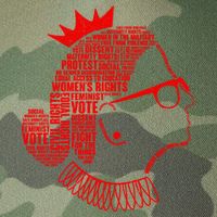 Ruth Bader Ginsburg Face Quotes Red Legacy Tie Dye Trucker Hat