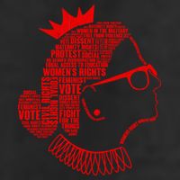 Ruth Bader Ginsburg Face Quotes Red Garment-Dyed Fleece Hoodie