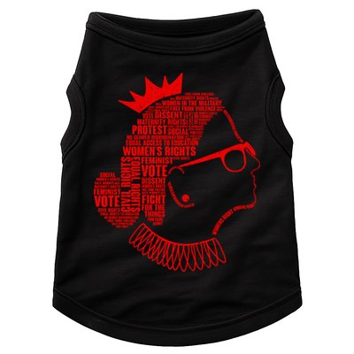 Ruth Bader Ginsburg Face Quotes Red Doggie Tank