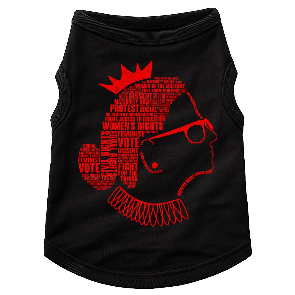 Ruth Bader Ginsburg Face Quotes Red Doggie Tank
