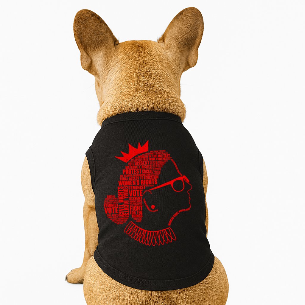 Ruth Bader Ginsburg Face Quotes Red Doggie Tank