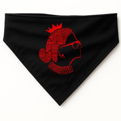 Ruth Bader Ginsburg Face Quotes Red USA-Made Doggie Bandana