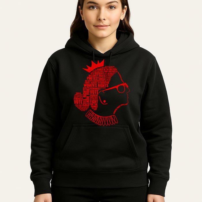 Ruth Bader Ginsburg Face Quotes Red Hoodie