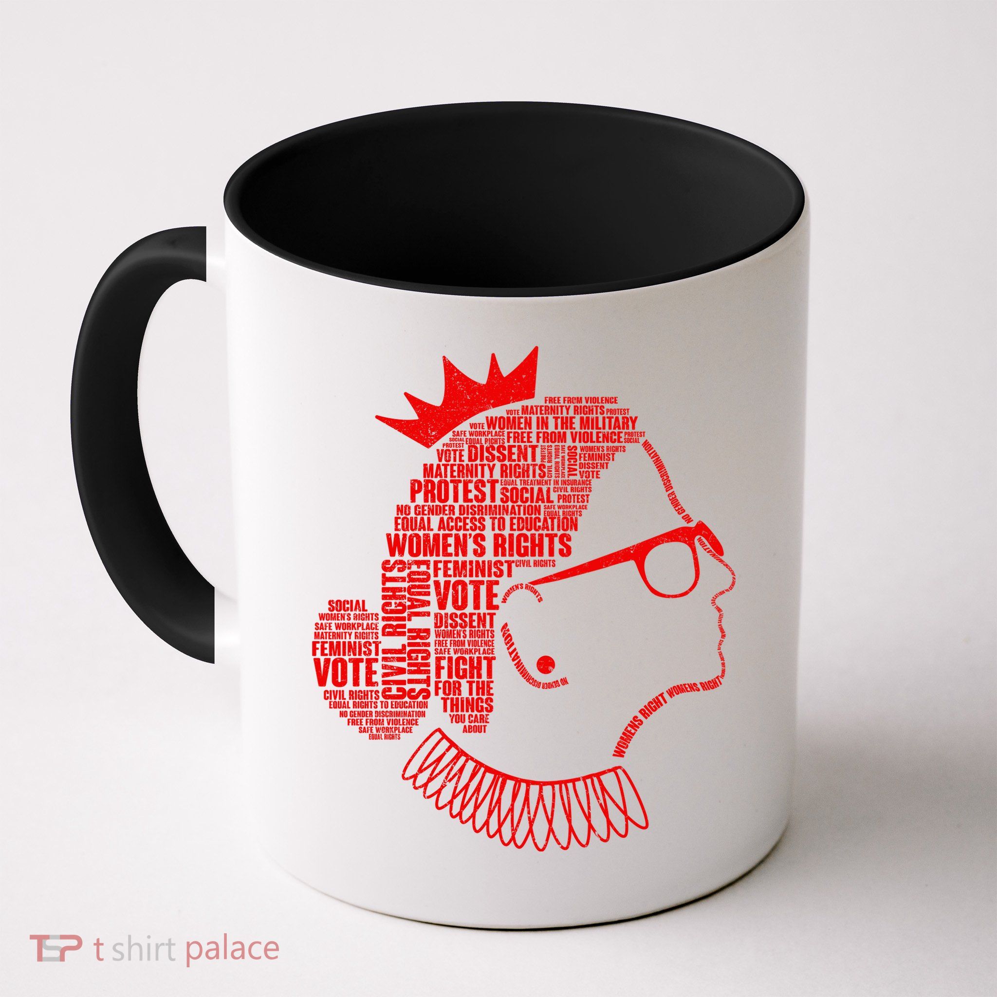 Ruth Bader Ginsburg Face Quotes Red Mug