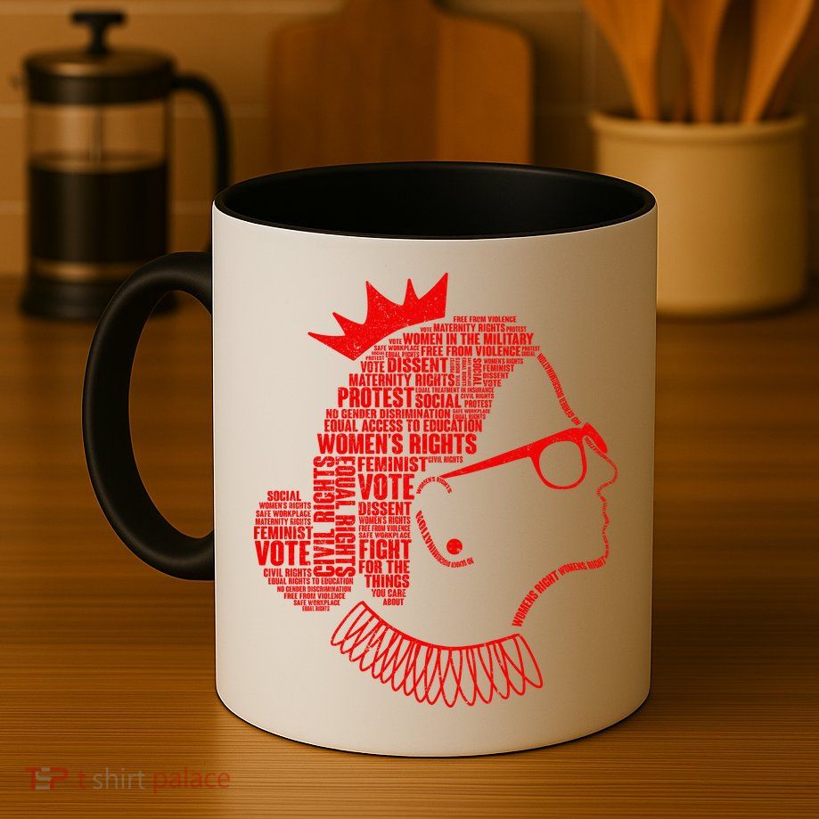 Ruth Bader Ginsburg Face Quotes Red Mug