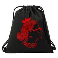 Ruth Bader Ginsburg Face Quotes Red Drawstring Bag