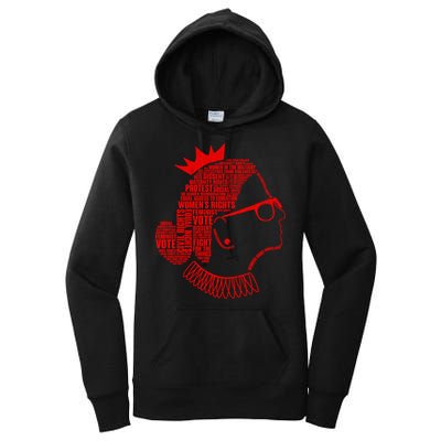 Ruth Bader Ginsburg Face Quotes Red Women's Pullover Hoodie