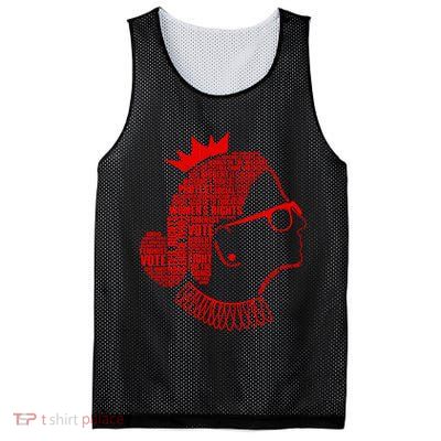 Ruth Bader Ginsburg Face Quotes Red Mesh Reversible Basketball Jersey Tank