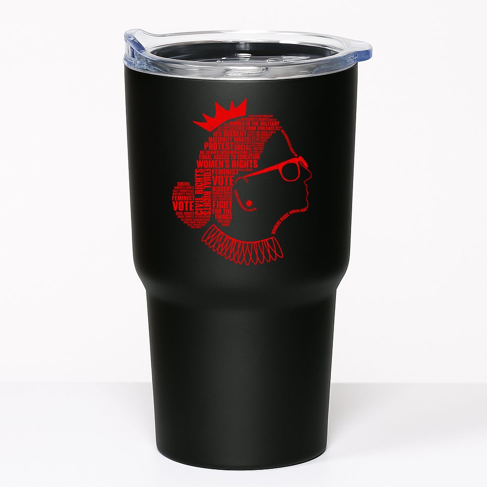 Ruth Bader Ginsburg Face Quotes Red Tumbler