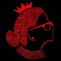 Ruth Bader Ginsburg Face Quotes Red Poster