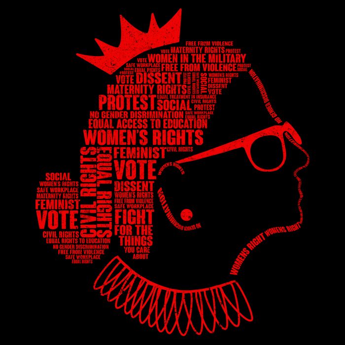 Ruth Bader Ginsburg Face Quotes Red Poster