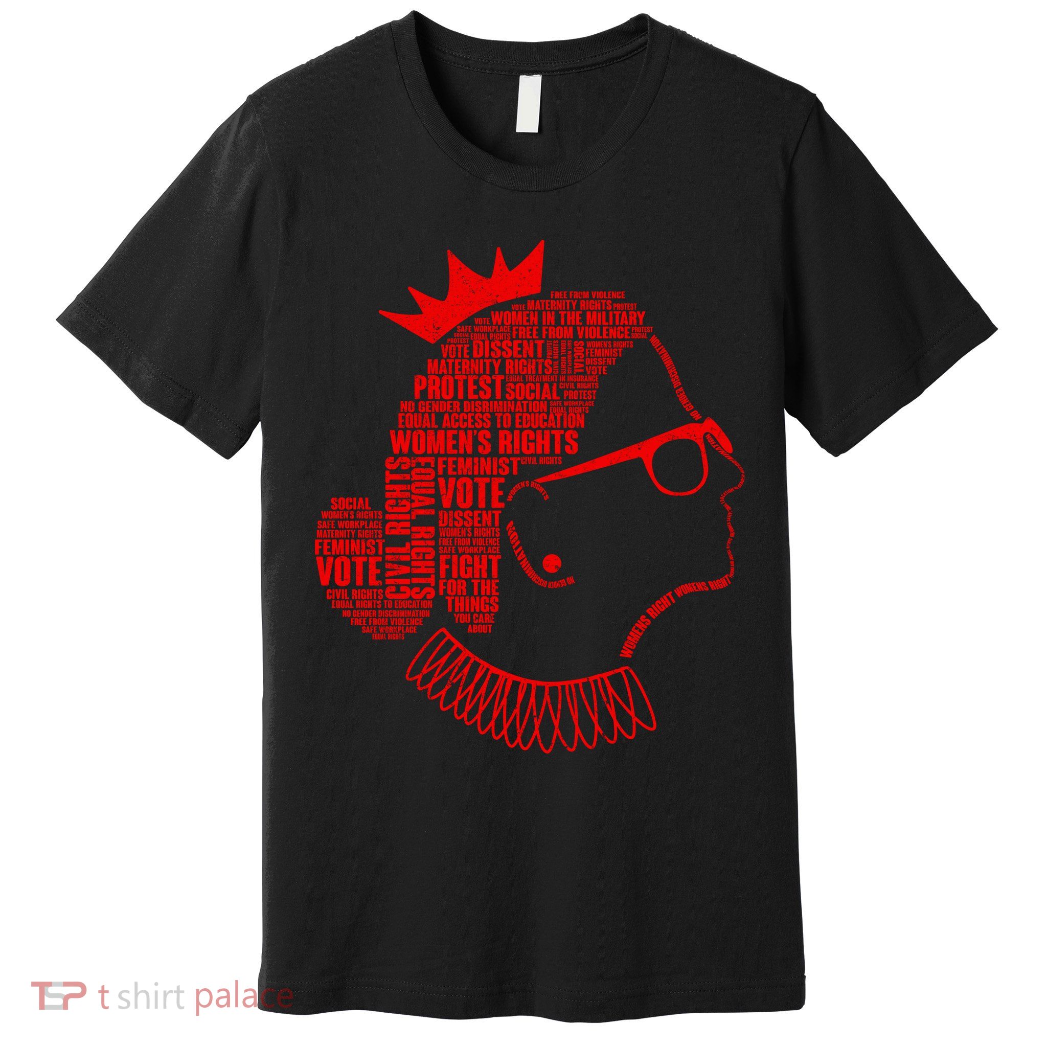Ruth Bader Ginsburg Face Quotes Red Premium T-Shirt