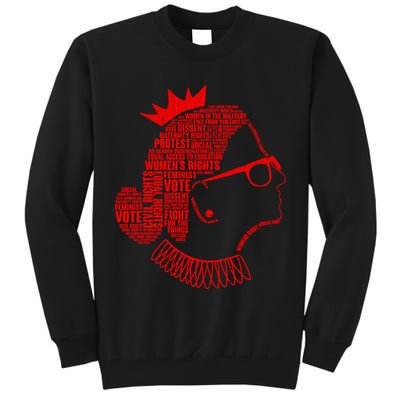Ruth Bader Ginsburg Face Quotes Red Tall Sweatshirt