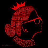 Ruth Bader Ginsburg Face Quotes Red Sustainable Knit Beanie