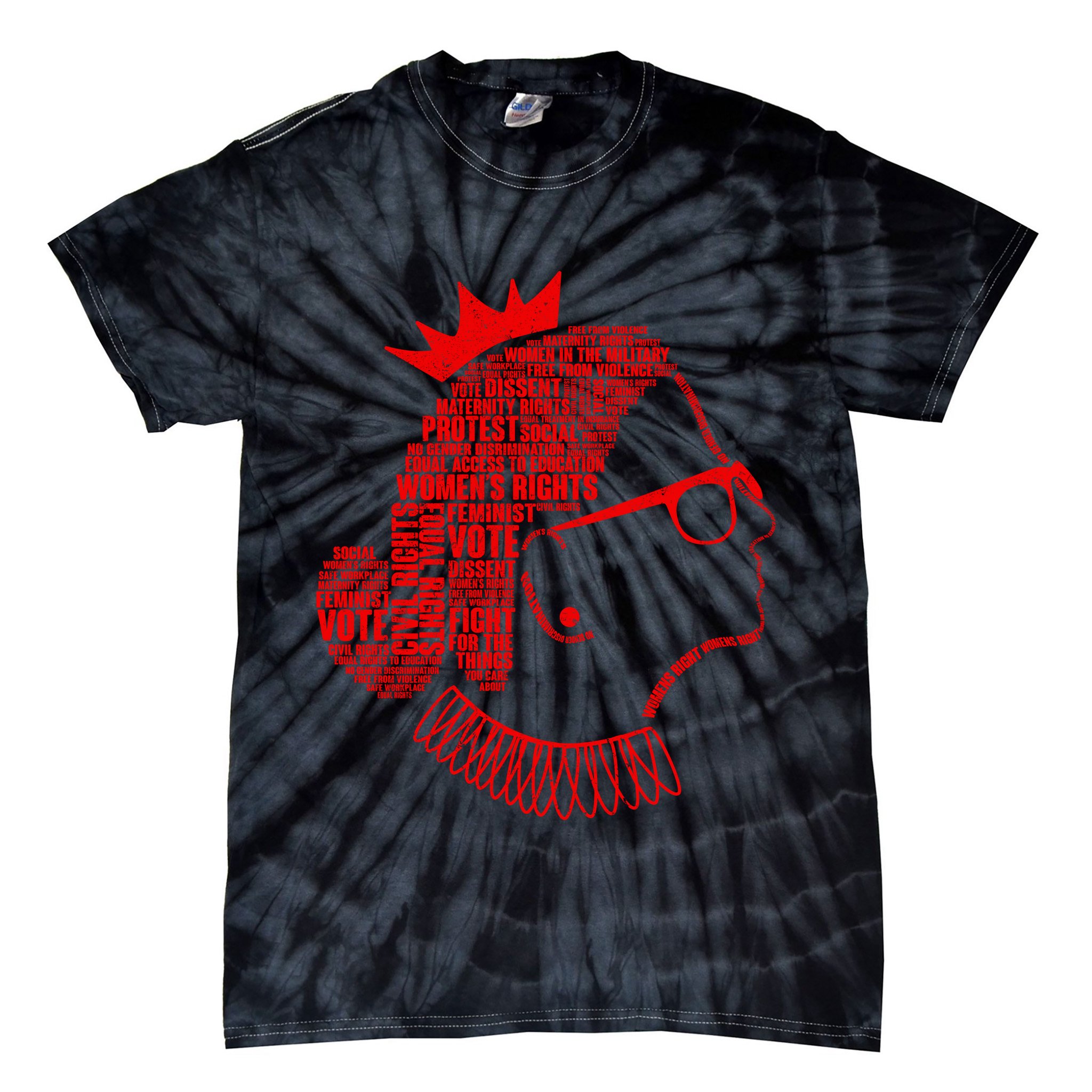 Ruth Bader Ginsburg Face Quotes Red Tie-Dye T-Shirt