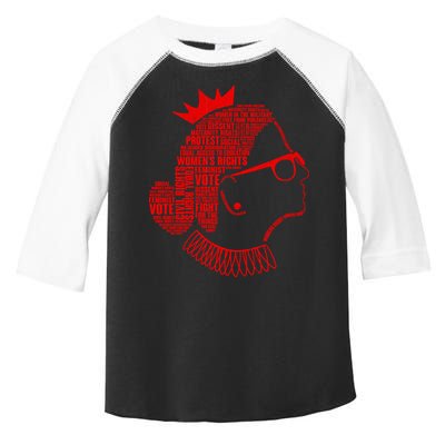 Ruth Bader Ginsburg Face Quotes Red Toddler Fine Jersey T-Shirt
