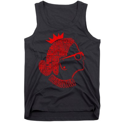 Ruth Bader Ginsburg Face Quotes Red Tank Top