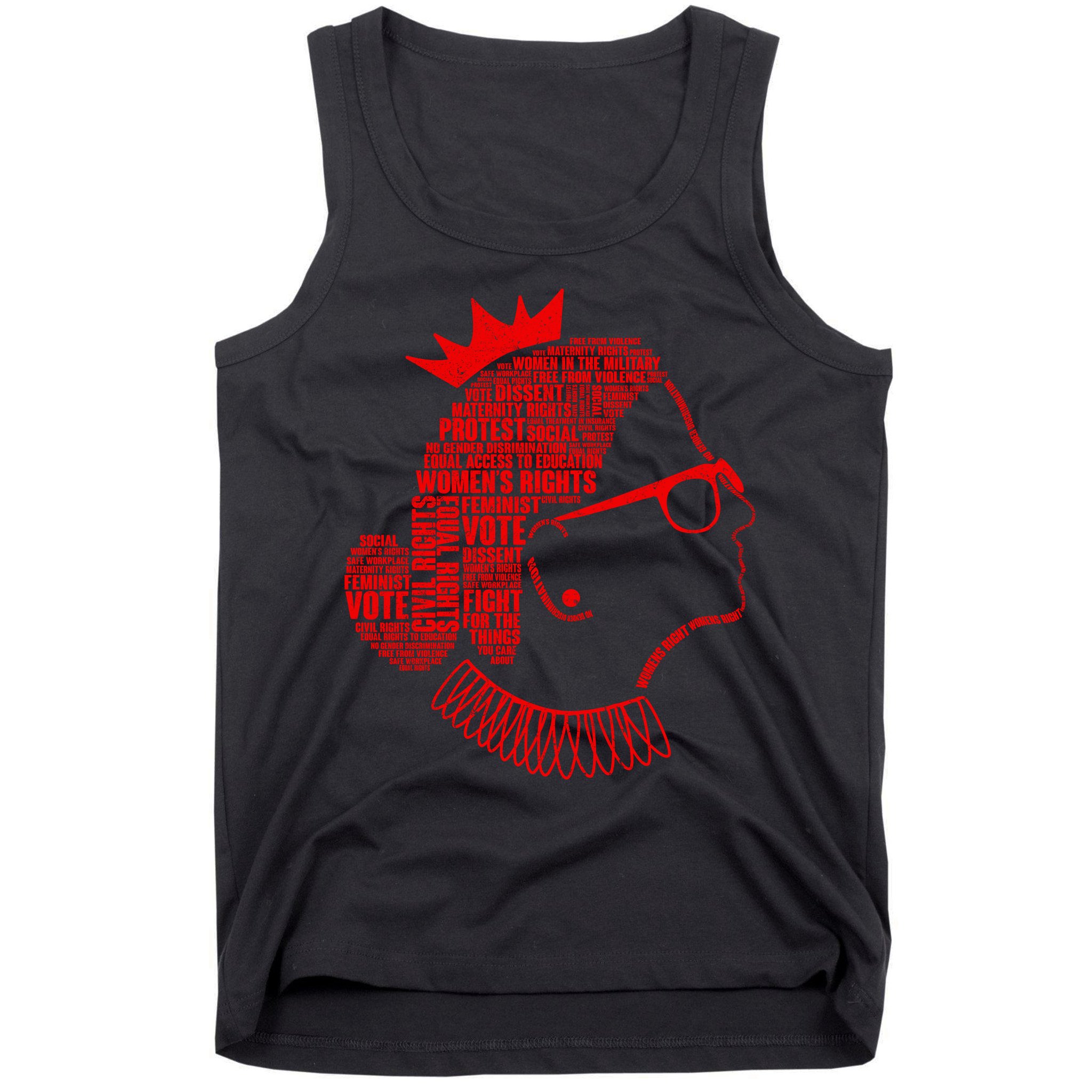 Ruth Bader Ginsburg Face Quotes Red Tank Top