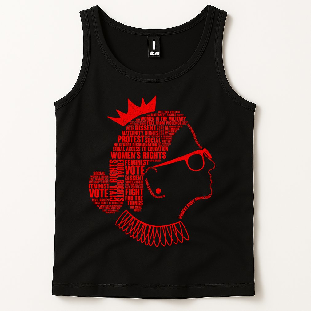 Ruth Bader Ginsburg Face Quotes Red Tank Top