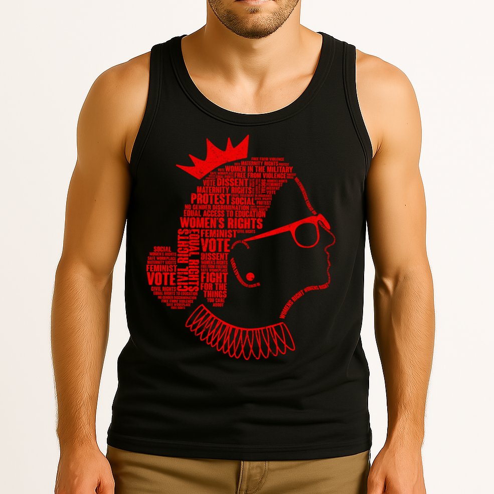 Ruth Bader Ginsburg Face Quotes Red Tank Top