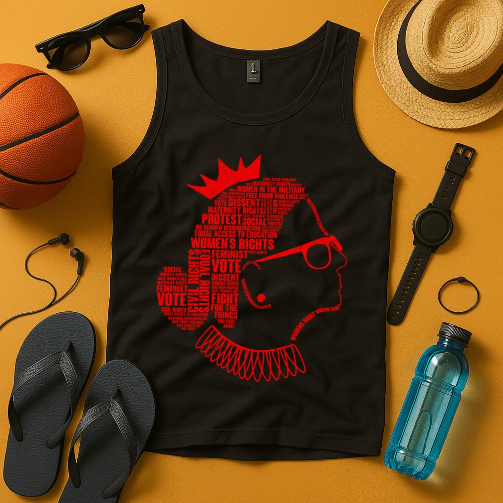 Ruth Bader Ginsburg Face Quotes Red Tank Top