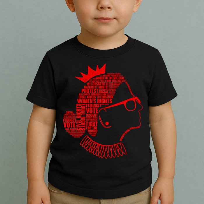 Ruth Bader Ginsburg Face Quotes Red Toddler T-Shirt