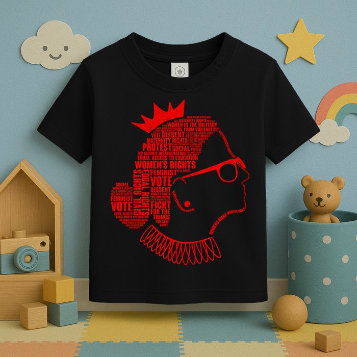 Ruth Bader Ginsburg Face Quotes Red Toddler T-Shirt