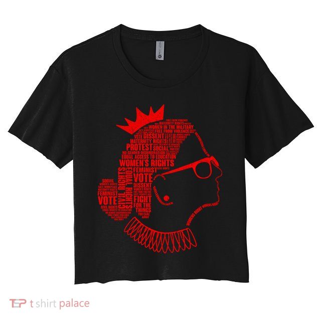Ruth Bader Ginsburg Face Quotes Red Crop Top