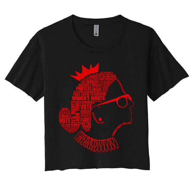 Ruth Bader Ginsburg Face Quotes Red Crop Top