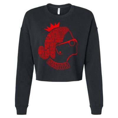 Ruth Bader Ginsburg Face Quotes Red Cropped Pullover Crew