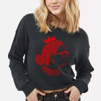 Ruth Bader Ginsburg Face Quotes Red Cropped Pullover Crew