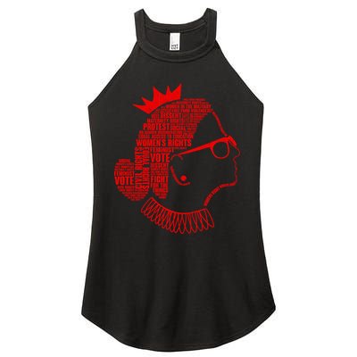 Ruth Bader Ginsburg Face Quotes Red Women's Perfect Tri Rocker Tank