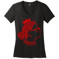 Ruth Bader Ginsburg Face Quotes Red Women's V-Neck T-Shirt