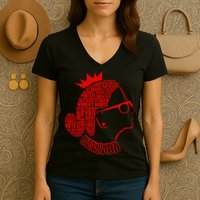 Ruth Bader Ginsburg Face Quotes Red Women's V-Neck T-Shirt