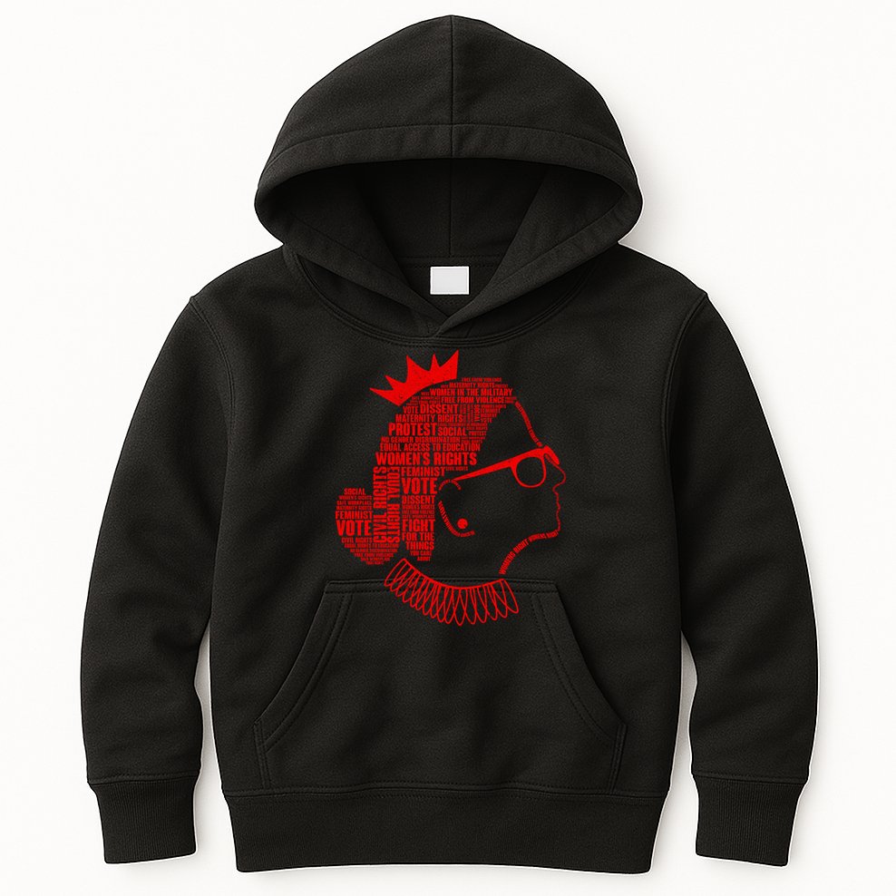 Ruth Bader Ginsburg Face Quotes Red Kids Hoodie