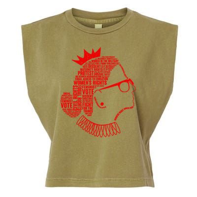 Ruth Bader Ginsburg Face Quotes Red Garment-Dyed Women's Muscle Tee