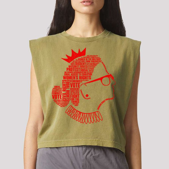 Ruth Bader Ginsburg Face Quotes Red Garment-Dyed Women's Muscle Tee