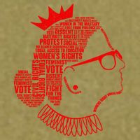 Ruth Bader Ginsburg Face Quotes Red Garment-Dyed Women's Muscle Tee