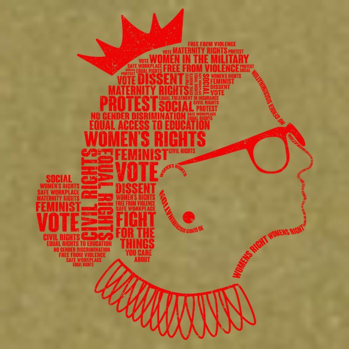 Ruth Bader Ginsburg Face Quotes Red Garment-Dyed Women's Muscle Tee
