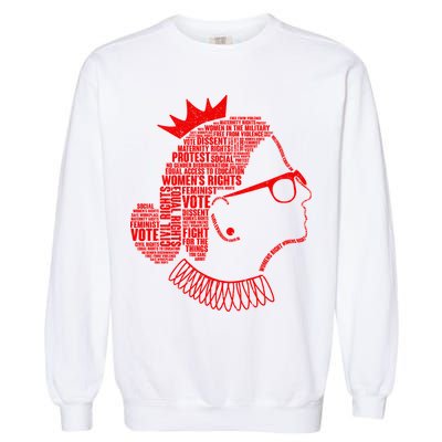 Ruth Bader Ginsburg Face Quotes Red Garment-Dyed Sweatshirt