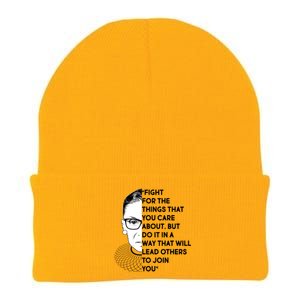 Ruth Bader Ginsburg Fight the Things You Care About Quote Knit Cap Winter Beanie