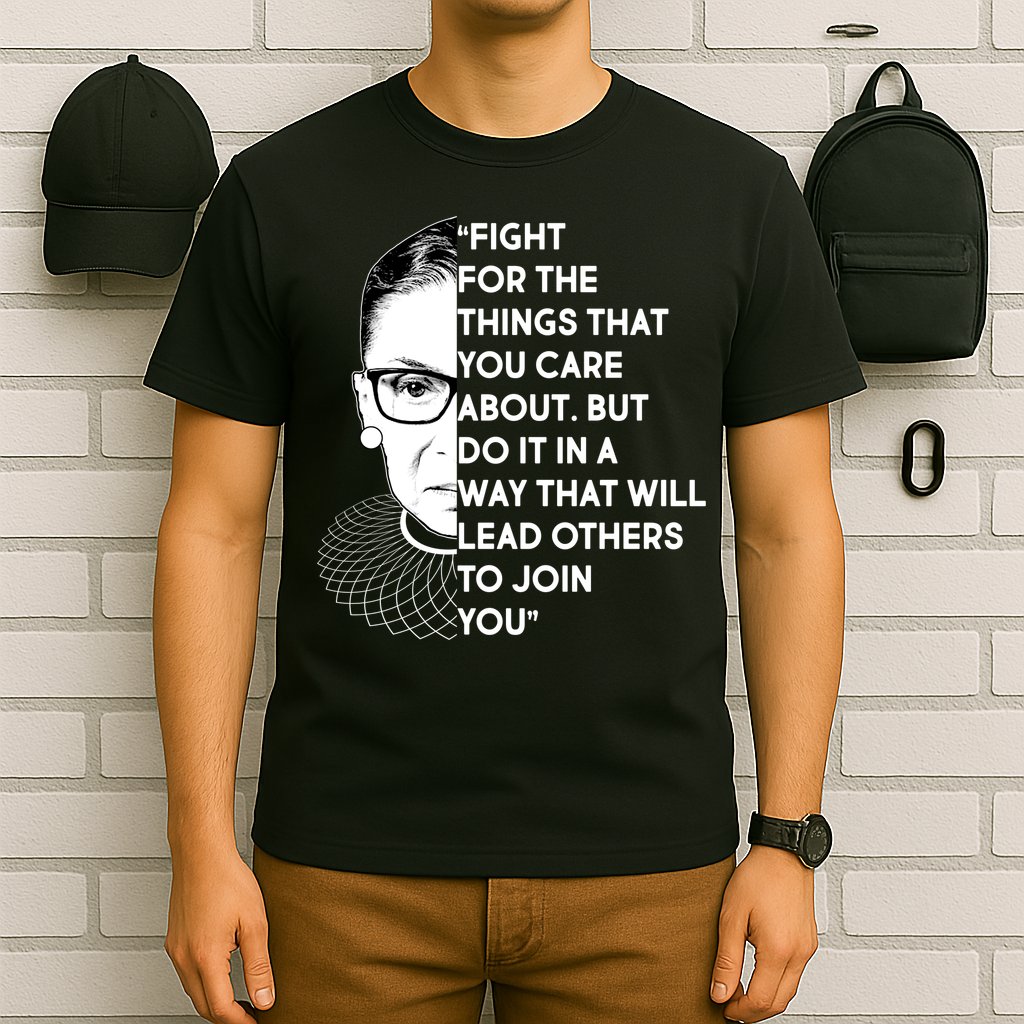 Ruth Bader Ginsburg Fight the Things You Care About Quote T-Shirt