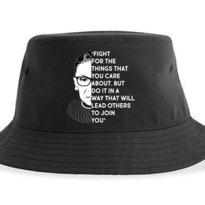 Ruth Bader Ginsburg Fight the Things You Care About Quote Sustainable Bucket Hat